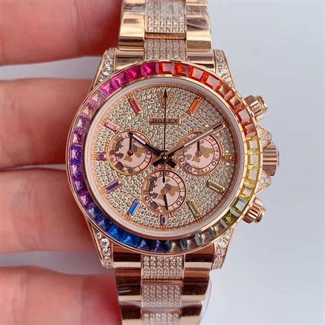 rolex daytona rainbow iced out|iced out diamond rolex.